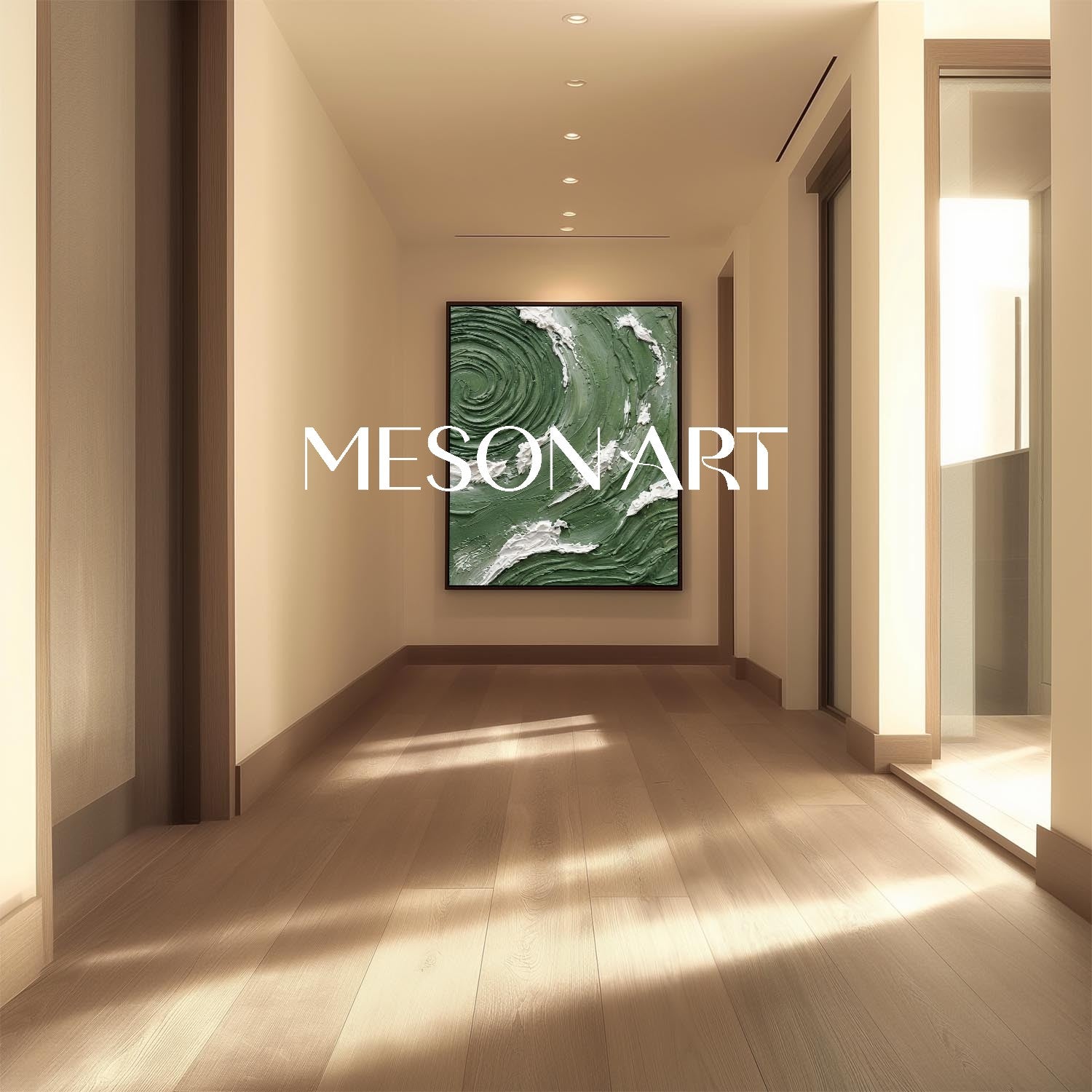 Dark Green Wall Art Emerald Green Canvas Heavy Texture Painting