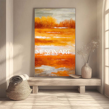 Fall Colors Abstract Painting Large Autumn Canvas Wall Art