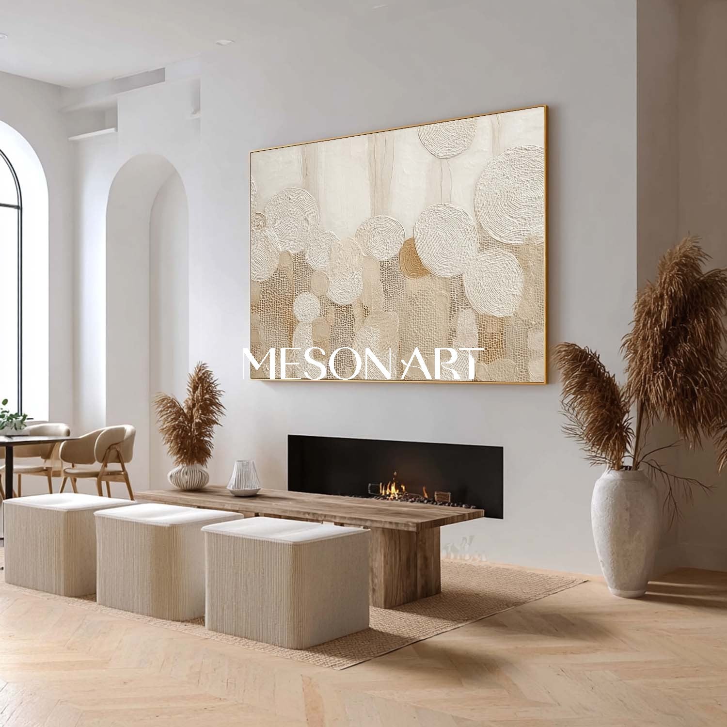 Beige Bohemian Framed Art – Perfect for Living Room and Bedrooms