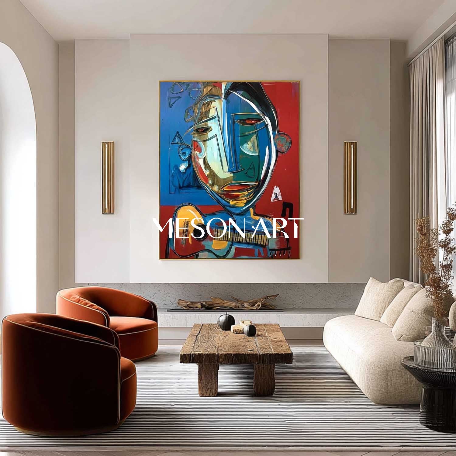 Guitarist Graffiti Abstract Painting Picasso Graffiti Canvas Wall Decor Art