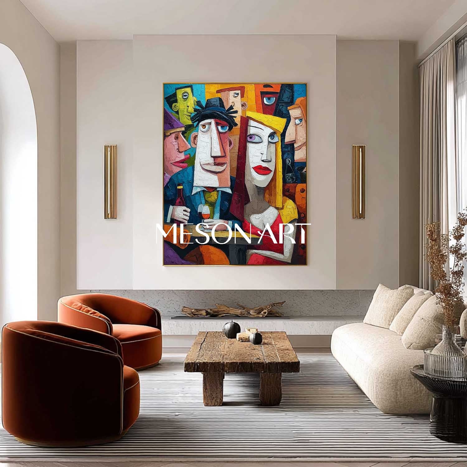 Vibrant Pop Art Restaurant Painting – Unique Canvas for Dining Room Decor