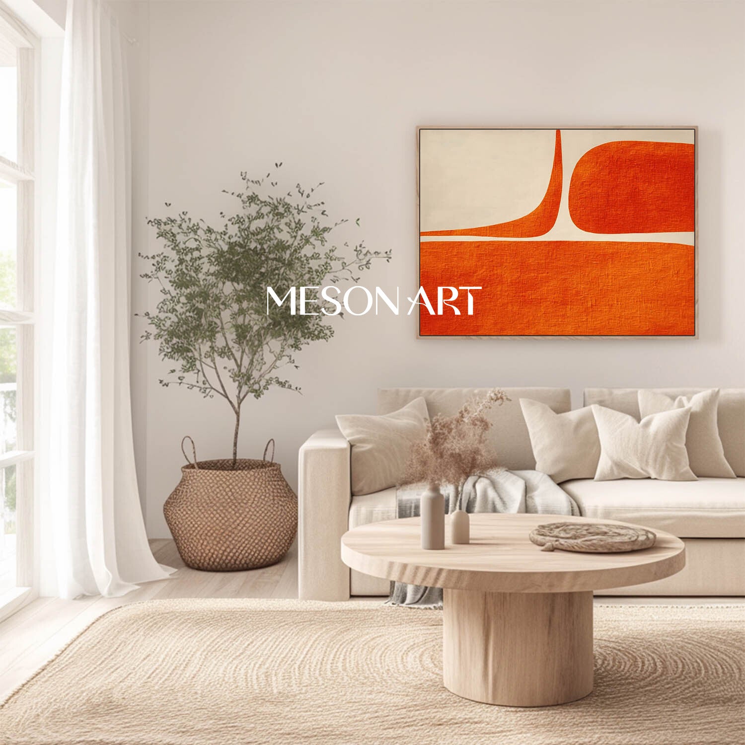 Minimalist Abstract Art Contemporary Autumn Geometric Painting