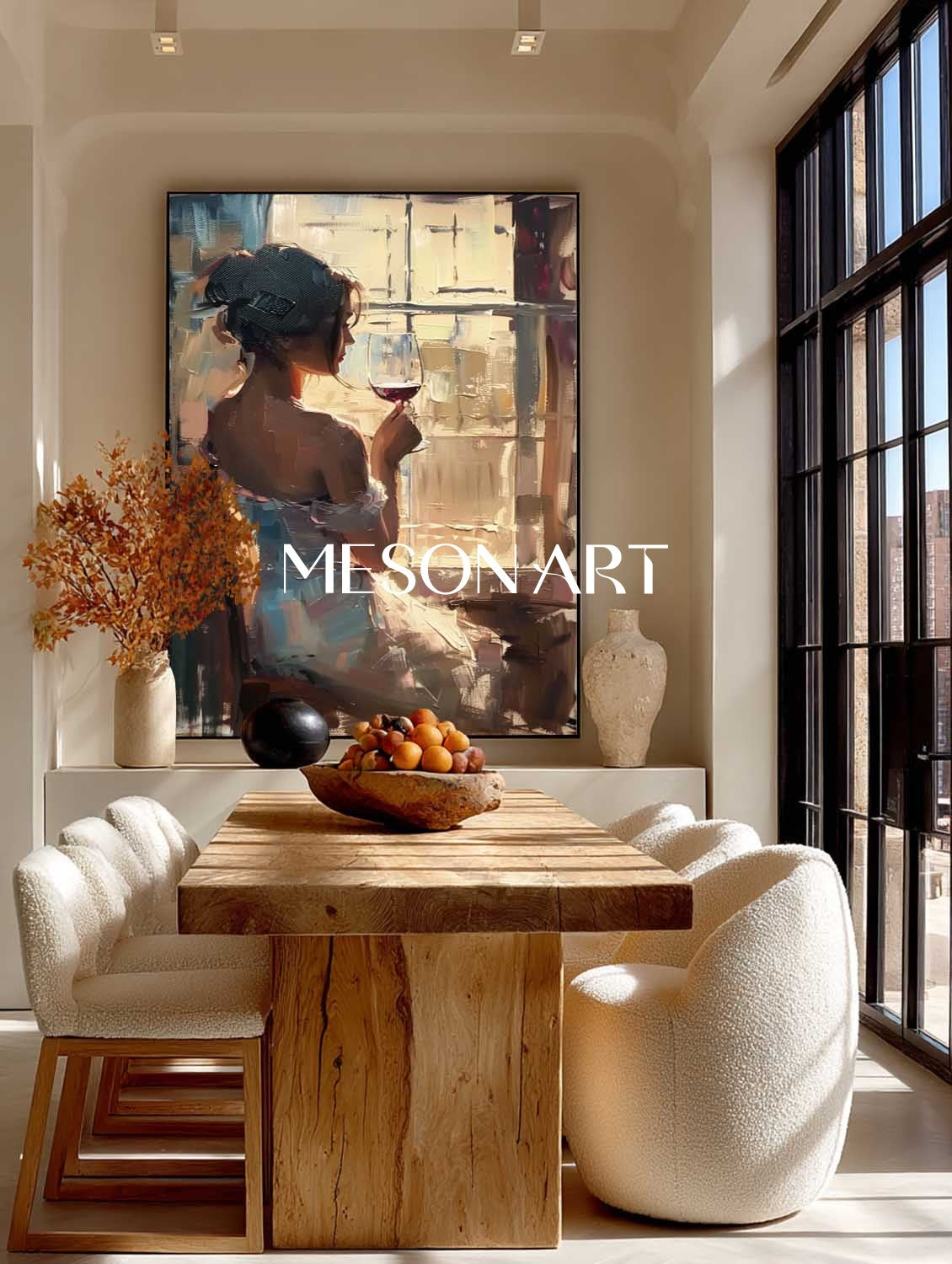 Large Girl and red wine art red wine cabinet wall art decoration girl drinking red wine canvas painting