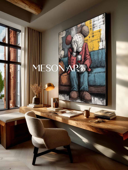 Drinking red wine modern abstract texture canvas wall art A person drinking red wine pop abstract art
