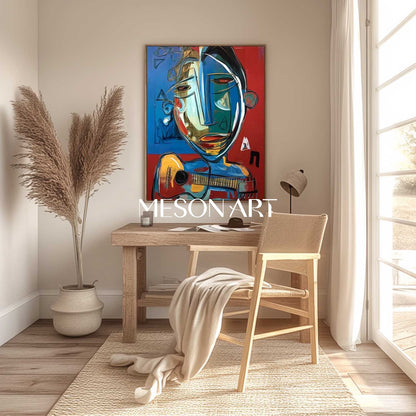Guitarist Graffiti Abstract Painting Picasso Graffiti Canvas Wall Decor Art
