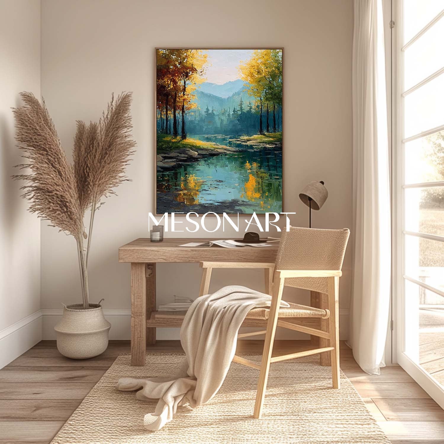 Vibrant Autumn Scene Canvas Unique Artwork for Your Living Room Walls