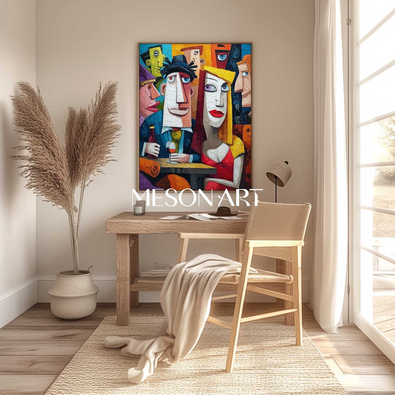 Vibrant Pop Art Restaurant Painting – Unique Canvas for Dining Room Decor