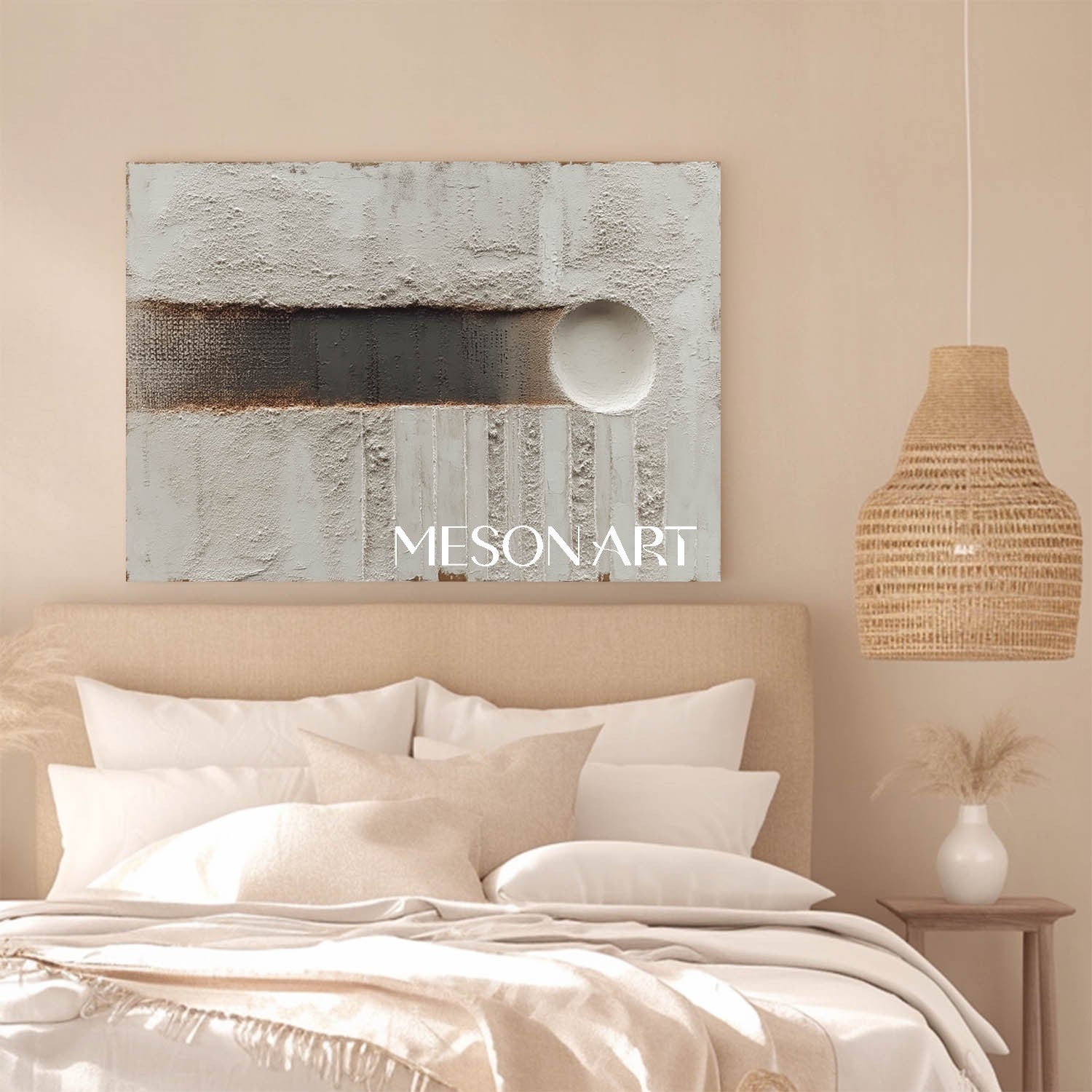 Buy Wabi-Sabi Minimalist Textured Wall Art Large Abstract Gray Canvas