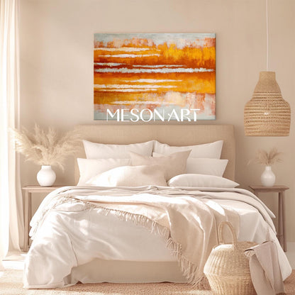 Abstract Nature Fall Colors Wall Art Contemporary Autumn Forest Canvas 