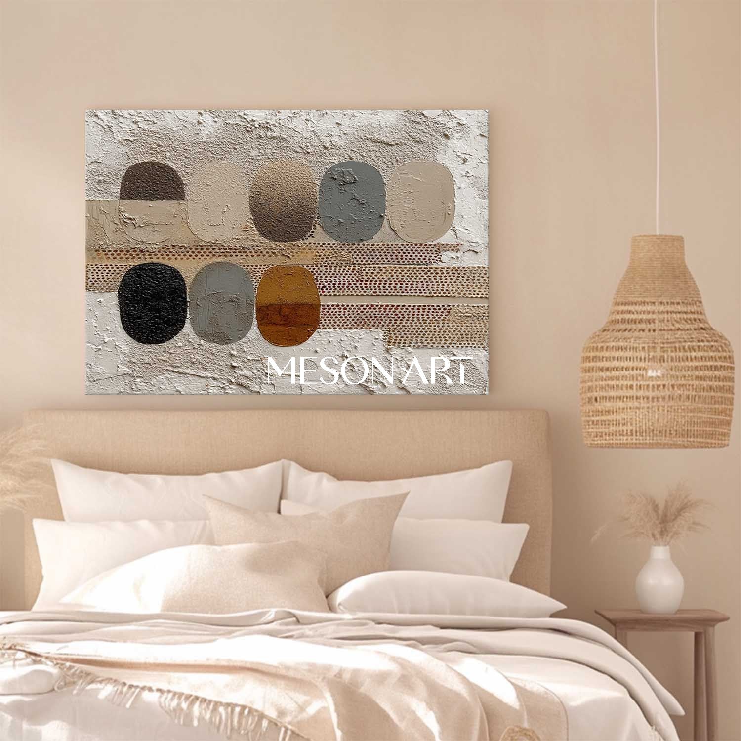 Earthy Tones Wabi-Sabi Large Canvas Textured Wall Art Free Shipping