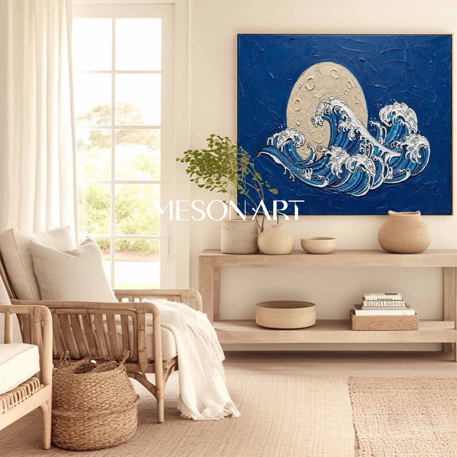 Japanese Ukiyo-e Style Art Modern Coastal Home Decor Unique Housewarming Gift Idea
