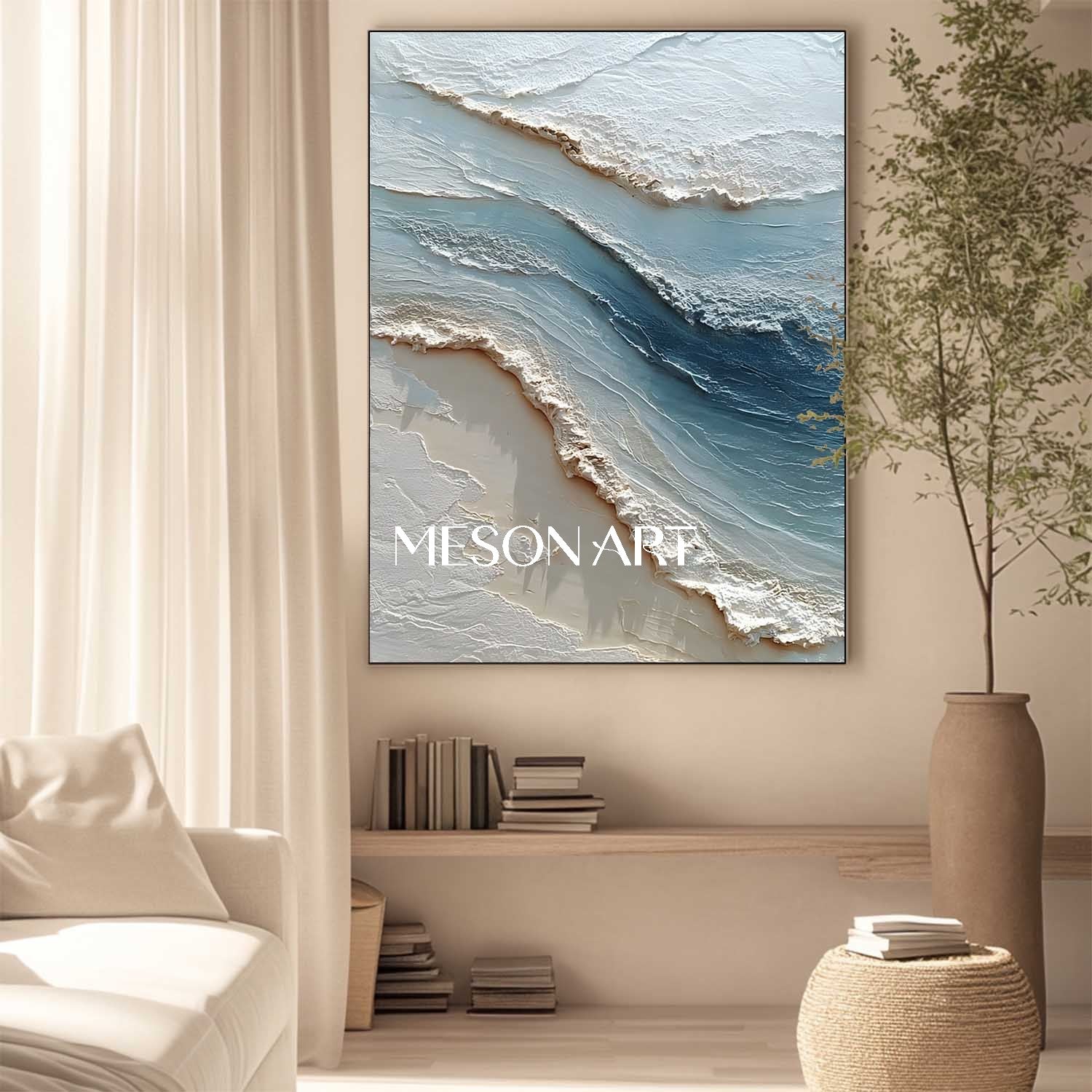 3D Ocean Wave Texture Painting Ocean Wave Texture Canvas Wall Art for Sale