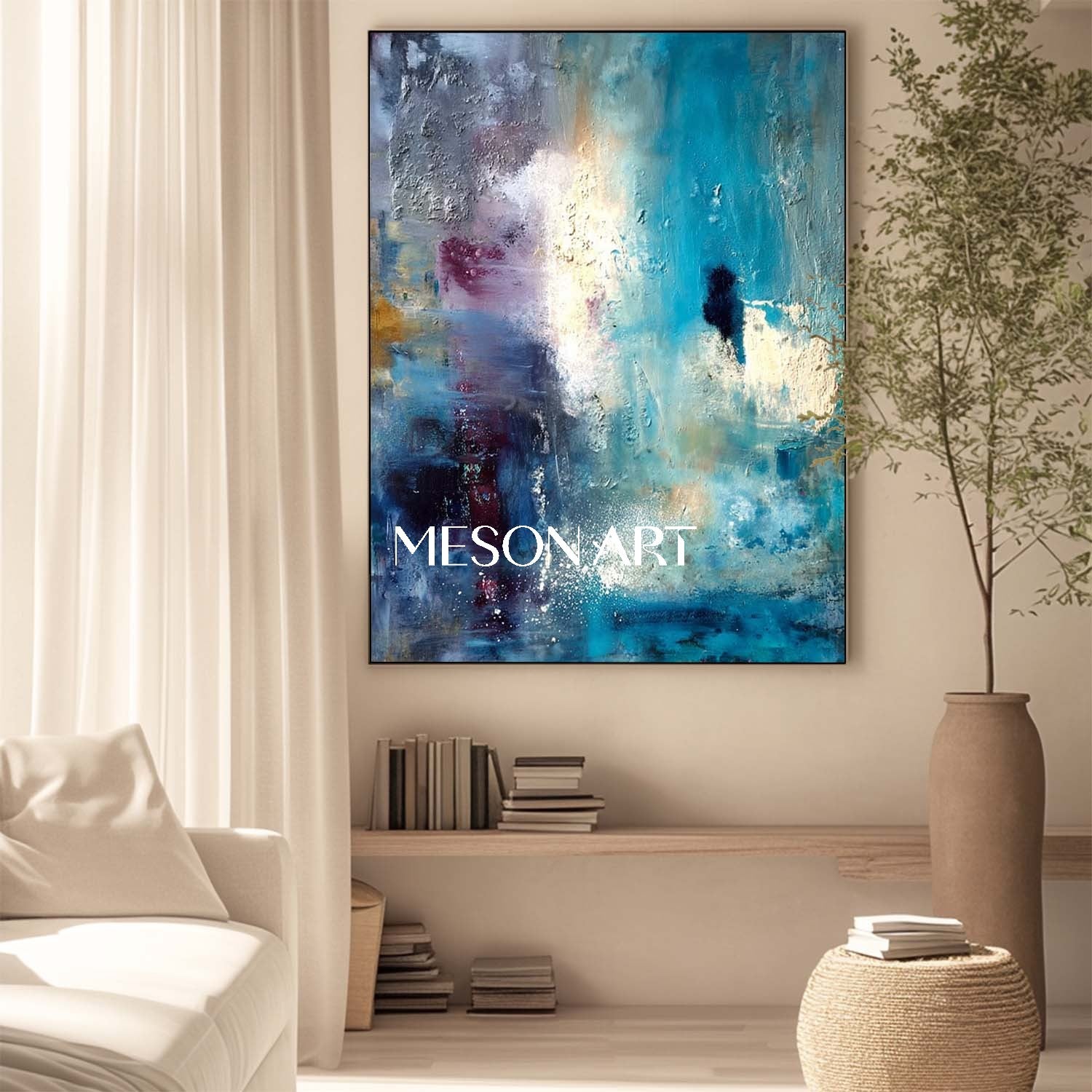 Blue Abstract Art for Sale Blue Abstract Canvas Living Room Wall Painting