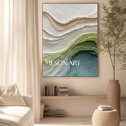 3D White Living Room Plaster Abstract Texture Canvas Wall Painting For Sale