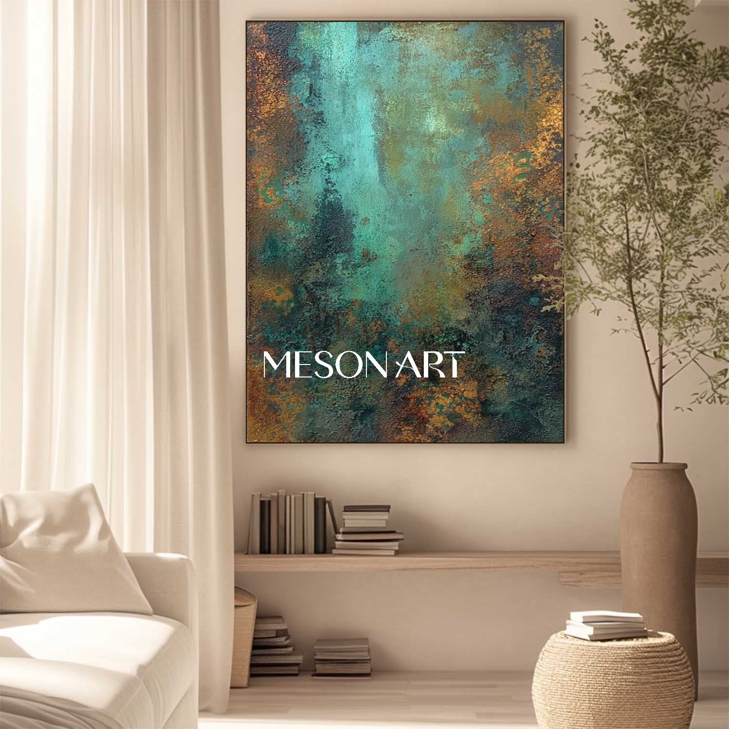 Bronze Abstract Canvas Art for Sale Bronze Living Room Wall Decor