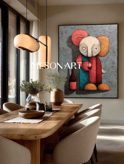 Modern Red Wine Pop Abstract Art Red Wine Modern Abstract Canvas Wall Art for Sale