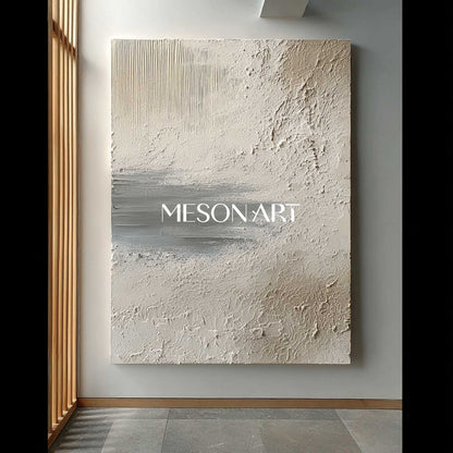 Large 3D Beige Abstract Lake Canvas Art Beige Lake Texture Painting Lake Wall Art Decor