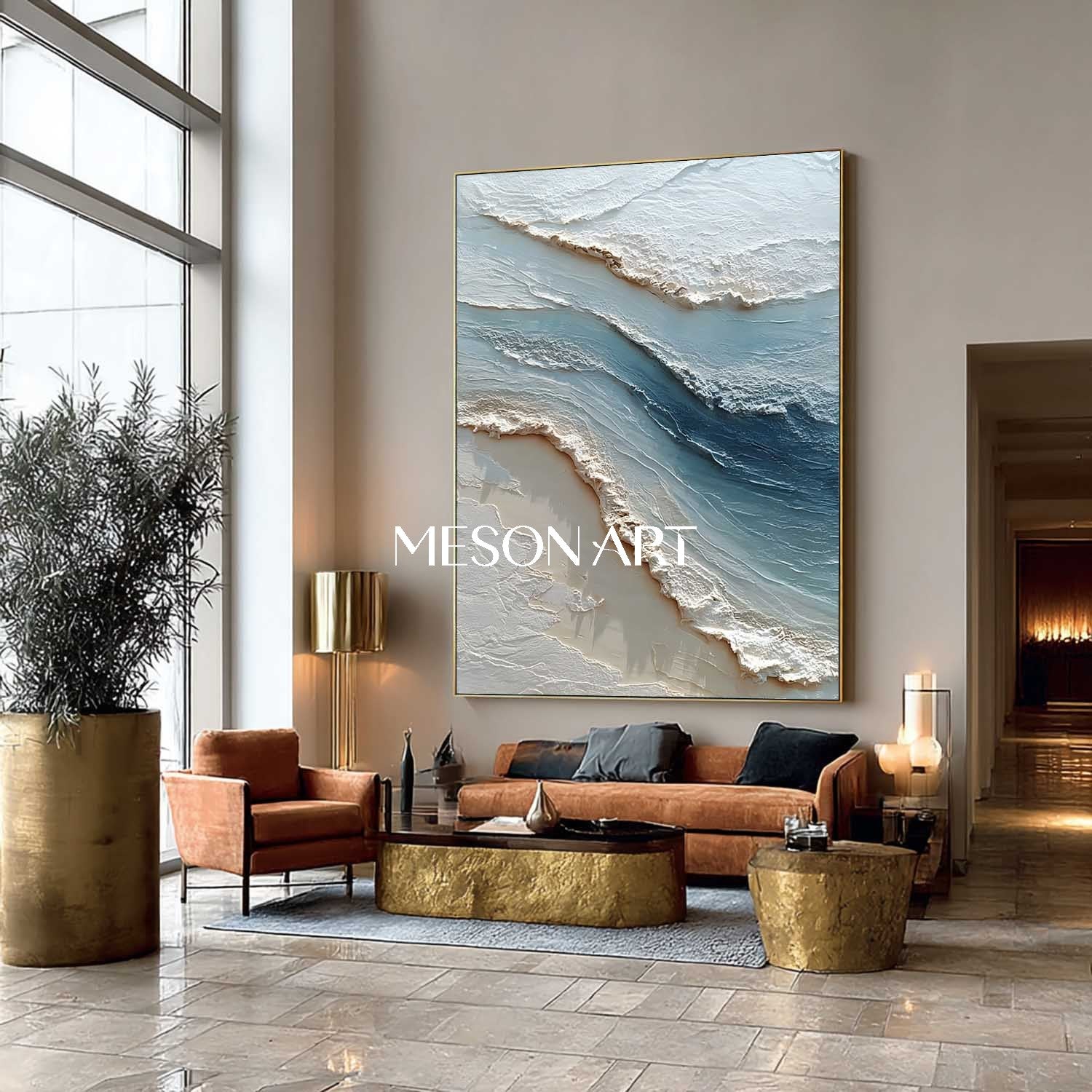 3D Ocean Wave Texture Painting Ocean Wave Texture Canvas Wall Art for Sale