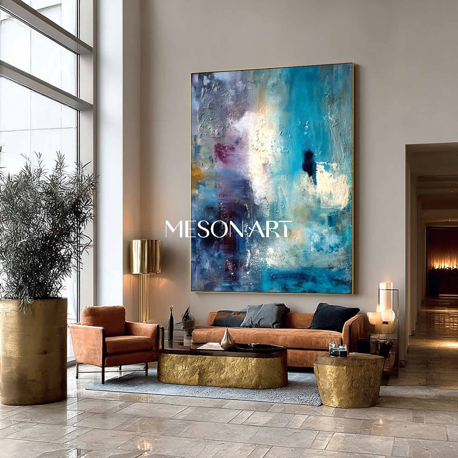 Blue Abstract Art for Sale Blue Abstract Canvas Living Room Wall Painting