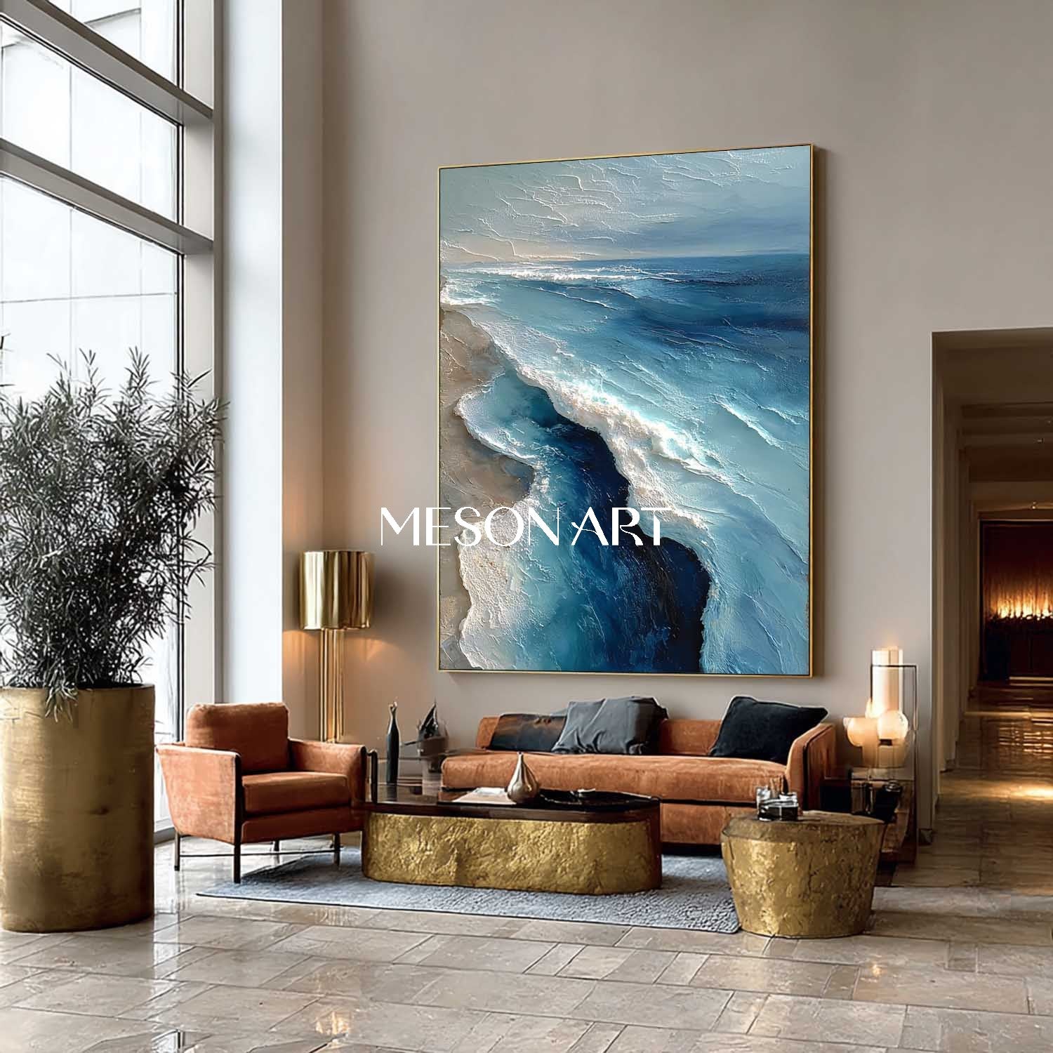 3D Seaside Beach Texture Canvas Wall Painting Seaside Wall Decoration