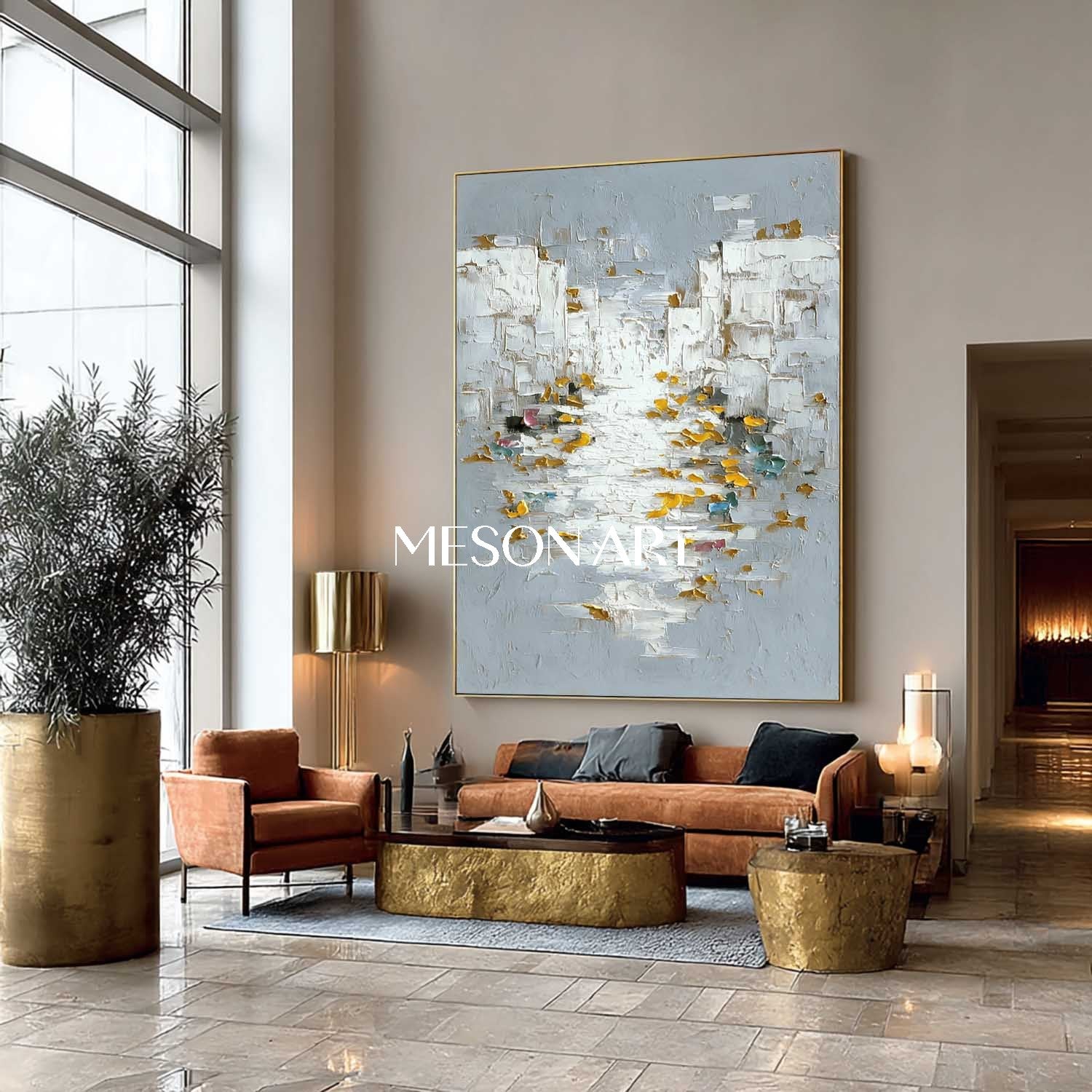 Vertical Abstract Wall Art Large Textured Modern Canvas Painting