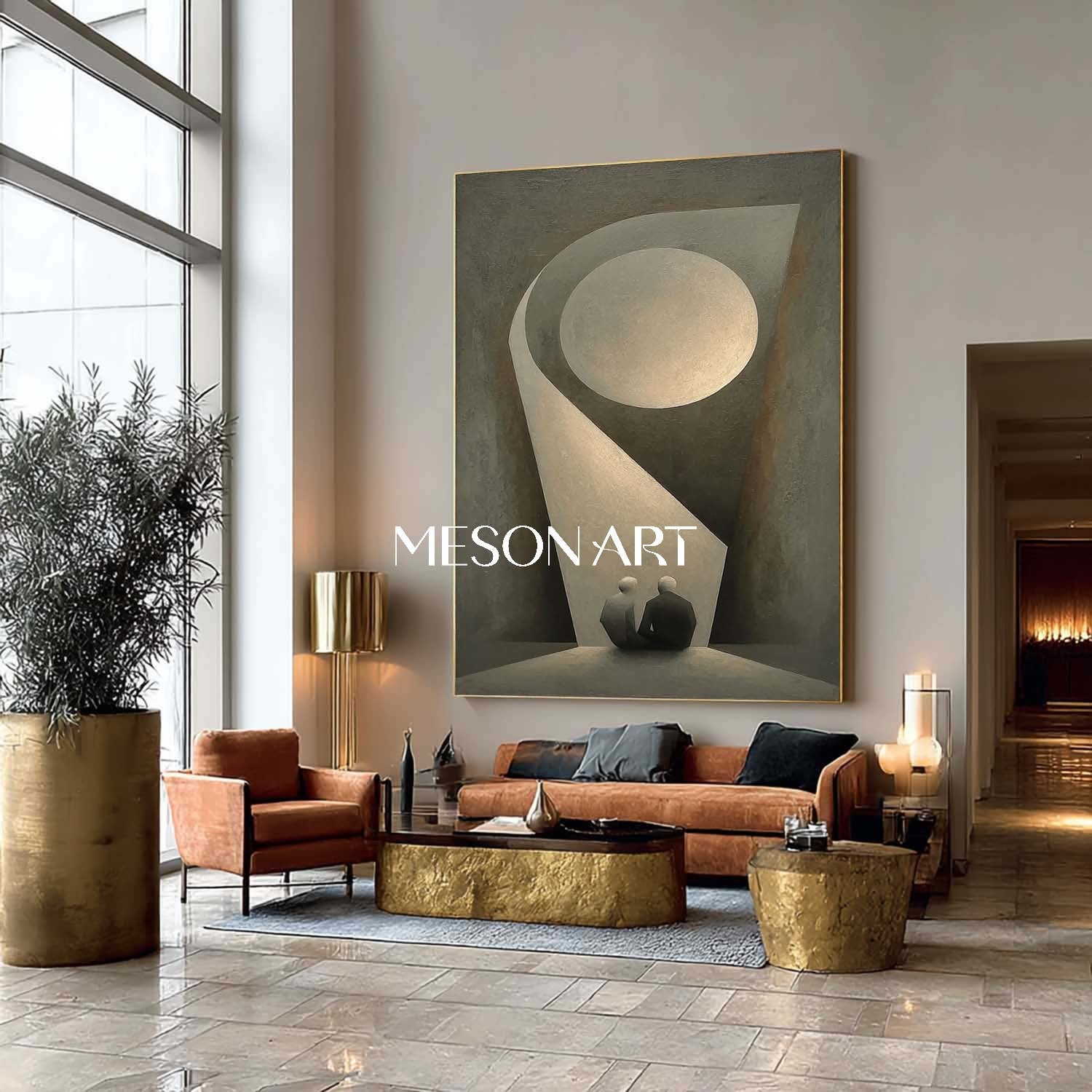 Contemporary Gray Abstract Textured Art Bedroom Wall Decor Framed Decor