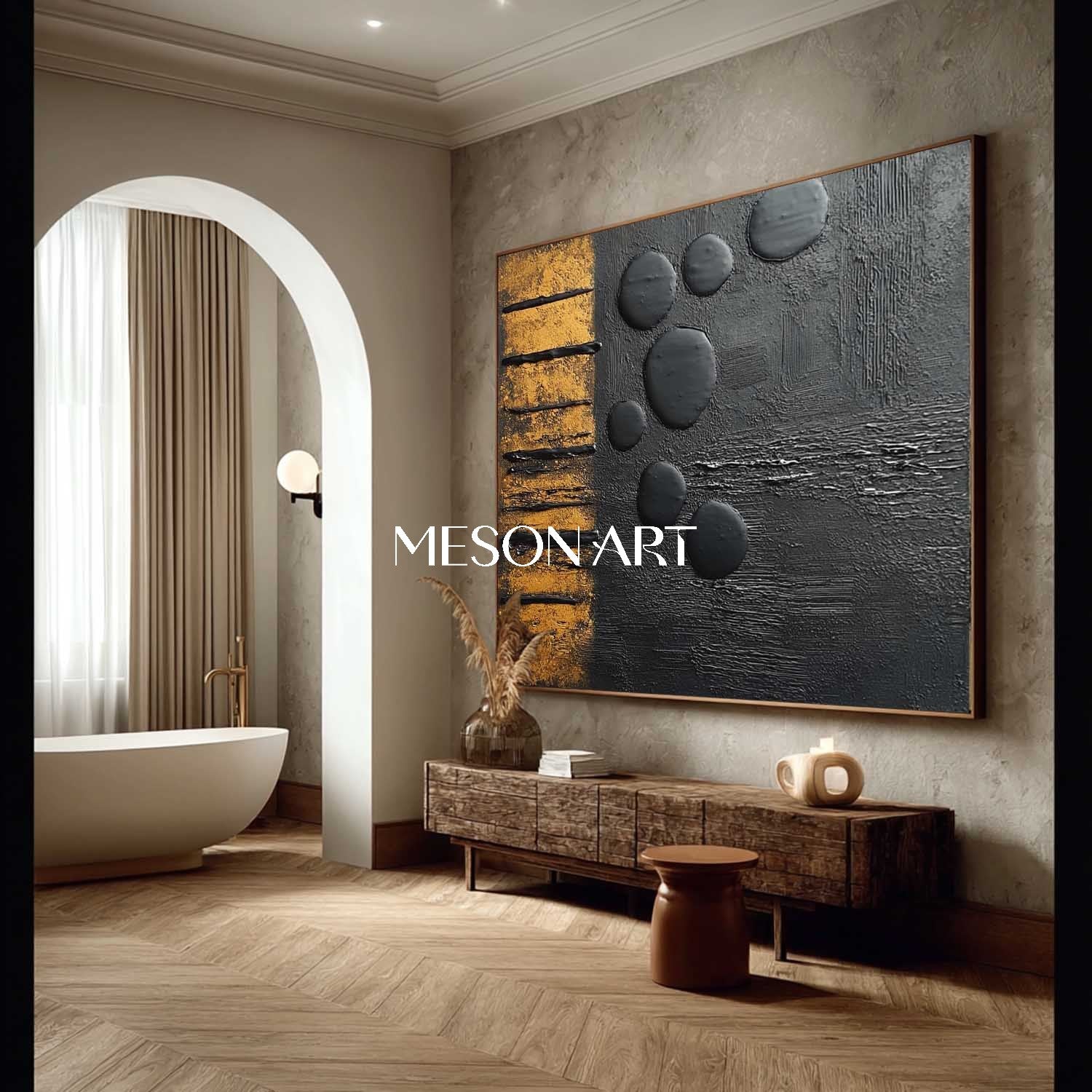 Buy Textured Minimalist Abstract Canvas for Dining Room or Bedroom