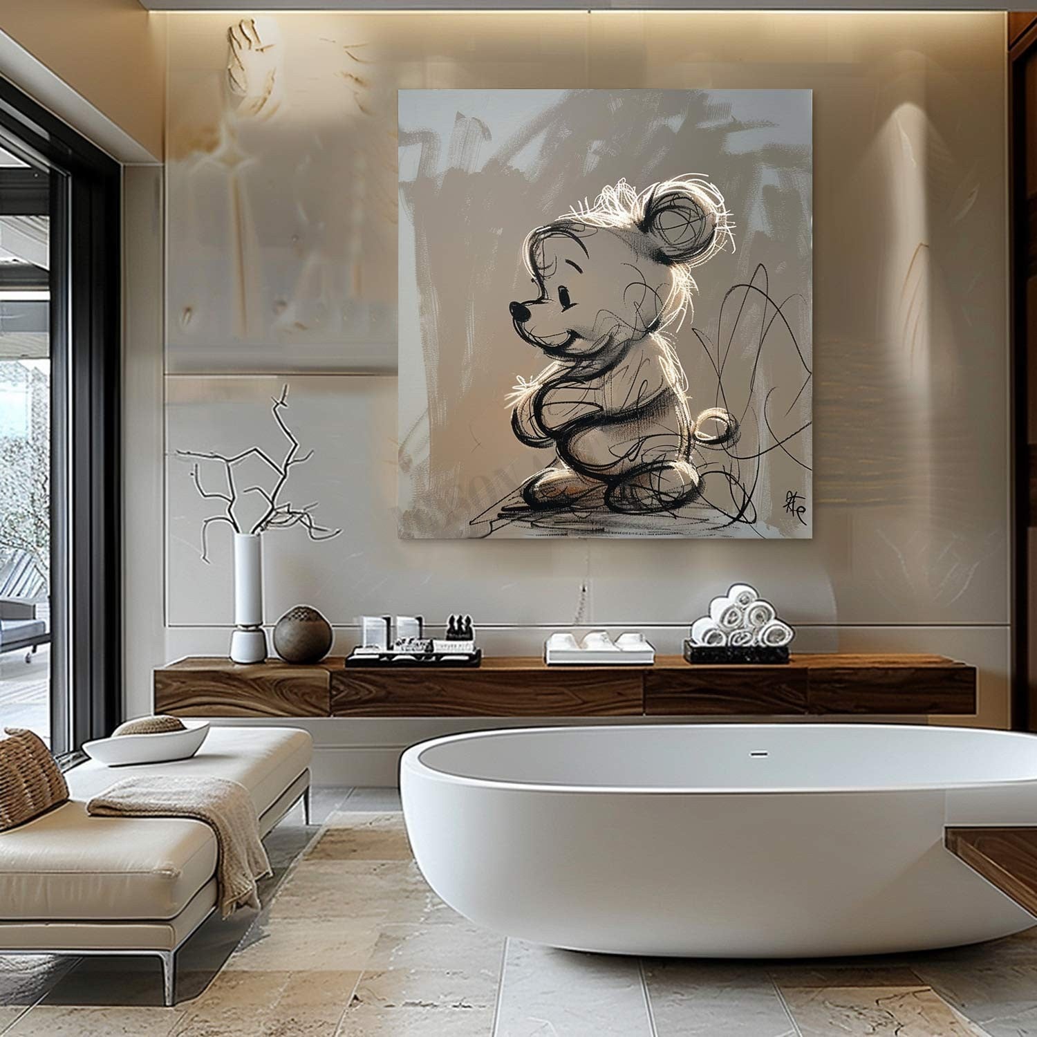 Winnie the Pooh Canvas Art for Sale Winnie the Pooh Graffiti Oil Painting Winnie Canvas Wall Art