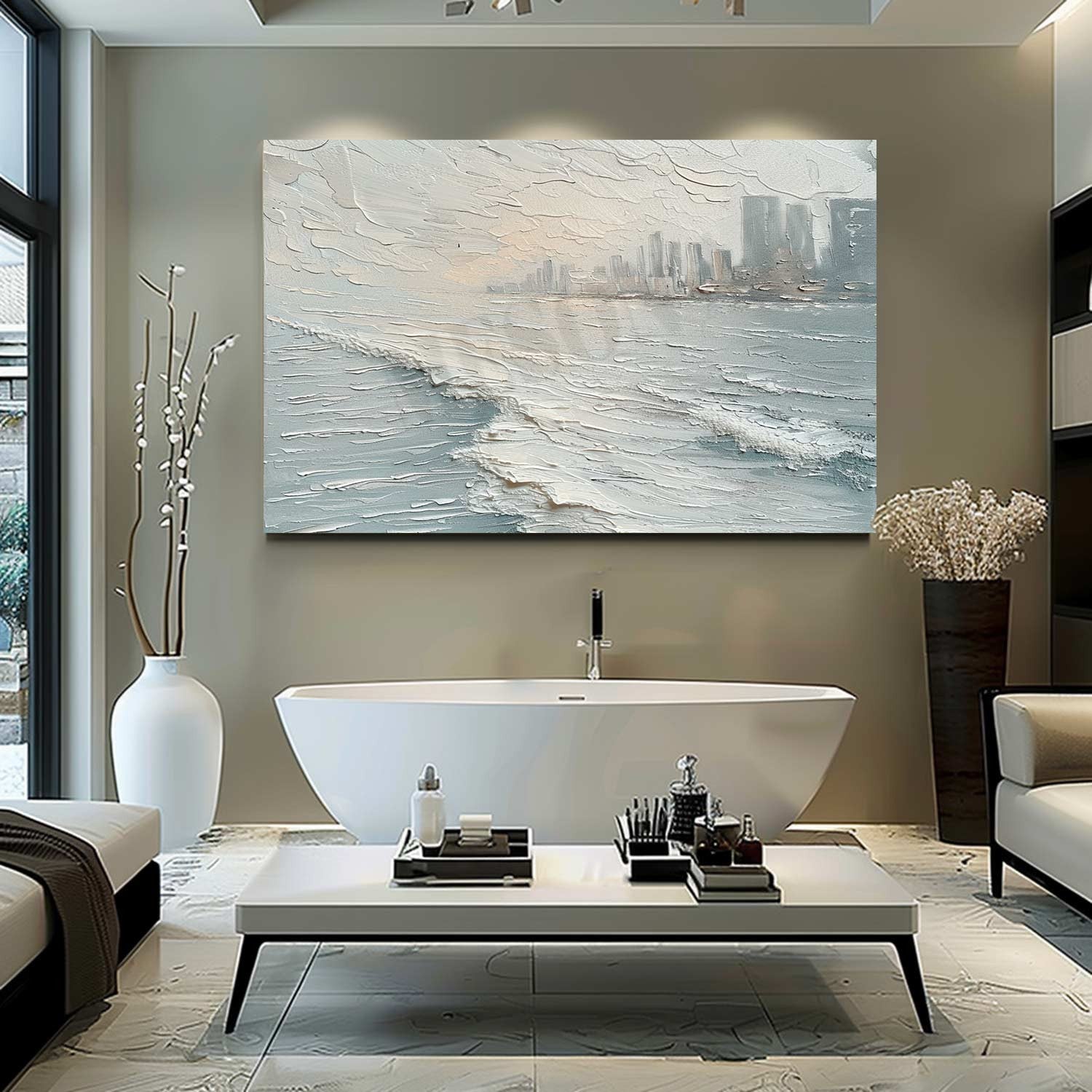 Victoria Harbour Canvas Art Hong Kong Victoria Harbour City Wall Art Seaside City Painting