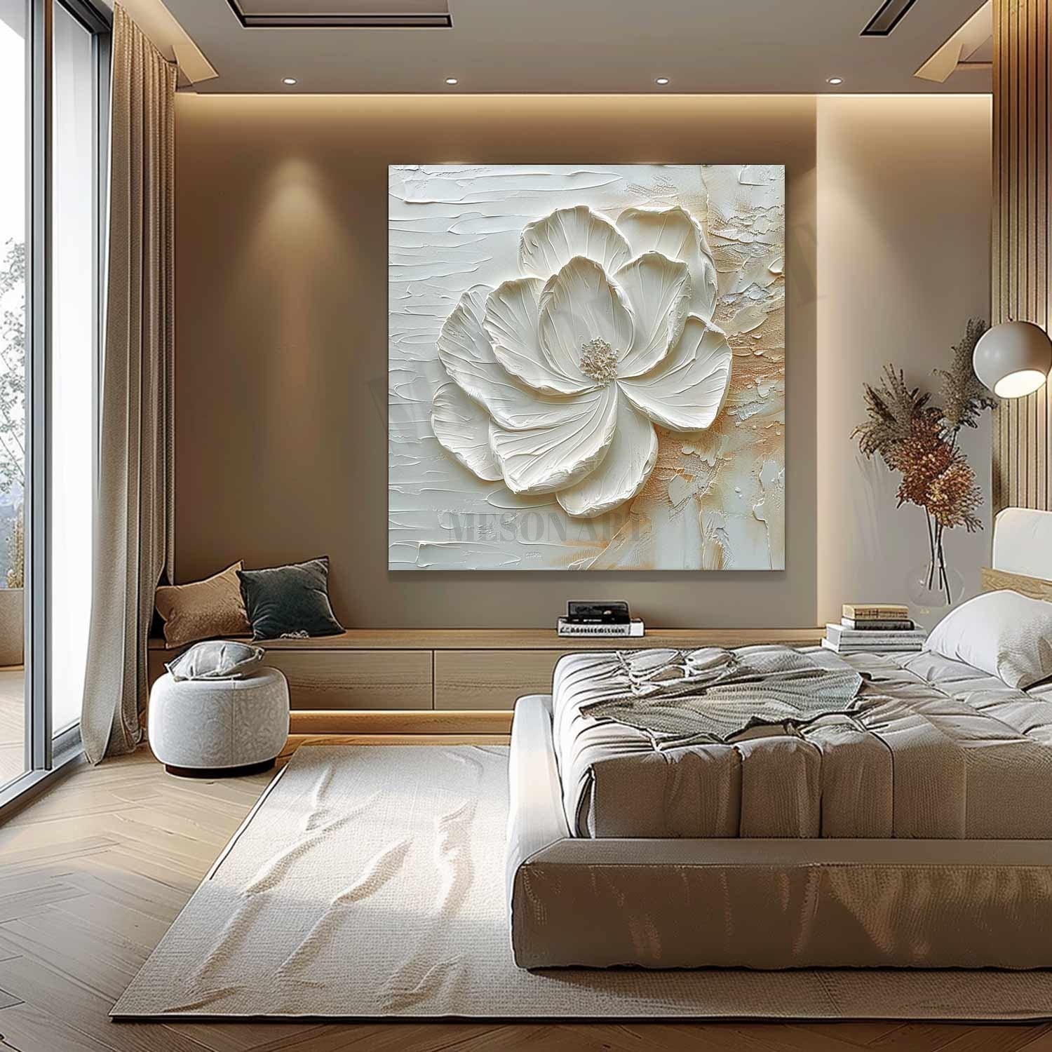Lotus Flower Painting for Sale Lotus Flower Plaster Texture Art Lotus Flower Canvas Wall Art Decor