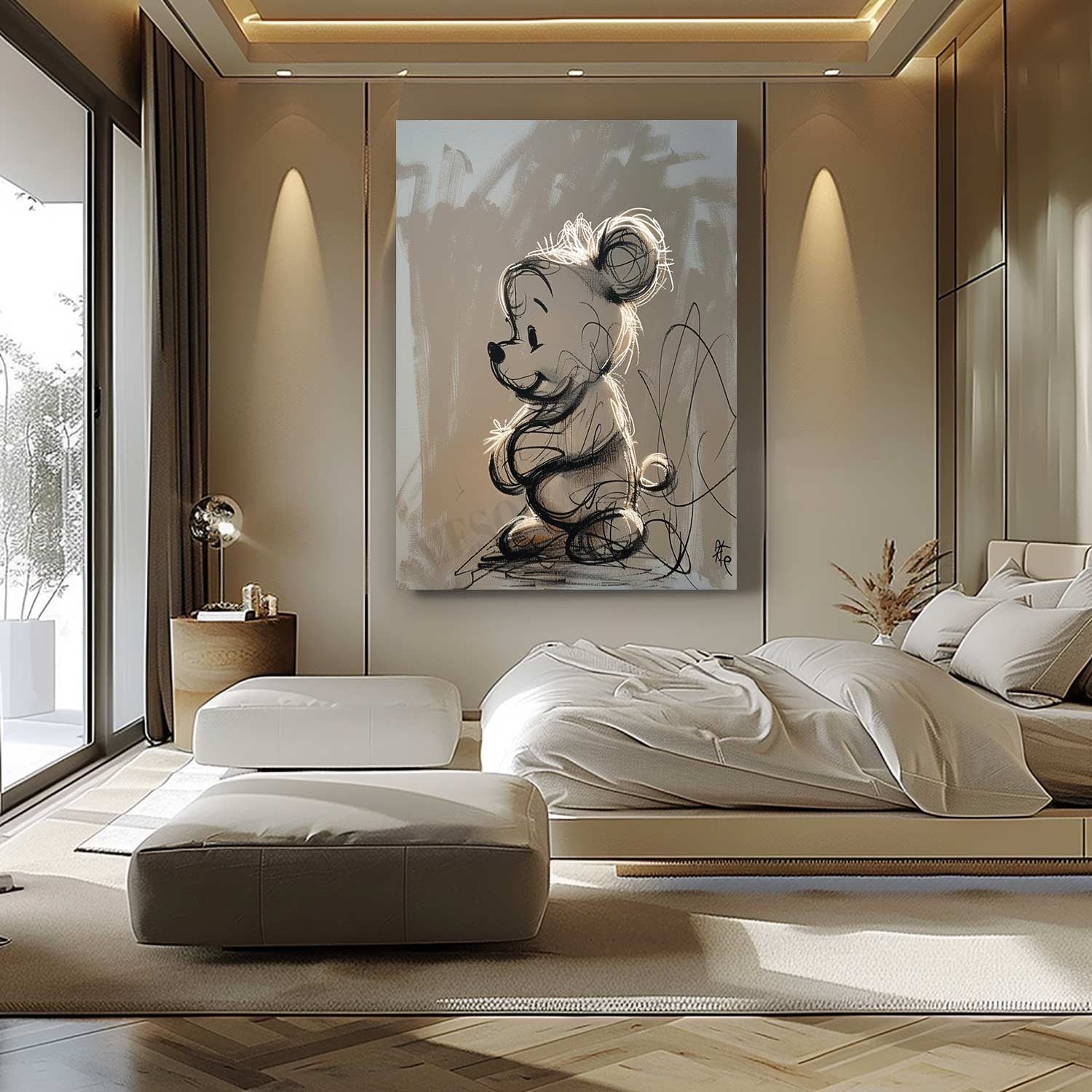 Winnie the Pooh Canvas Art for Sale Winnie the Pooh Graffiti Oil Painting Winnie Canvas Wall Art
