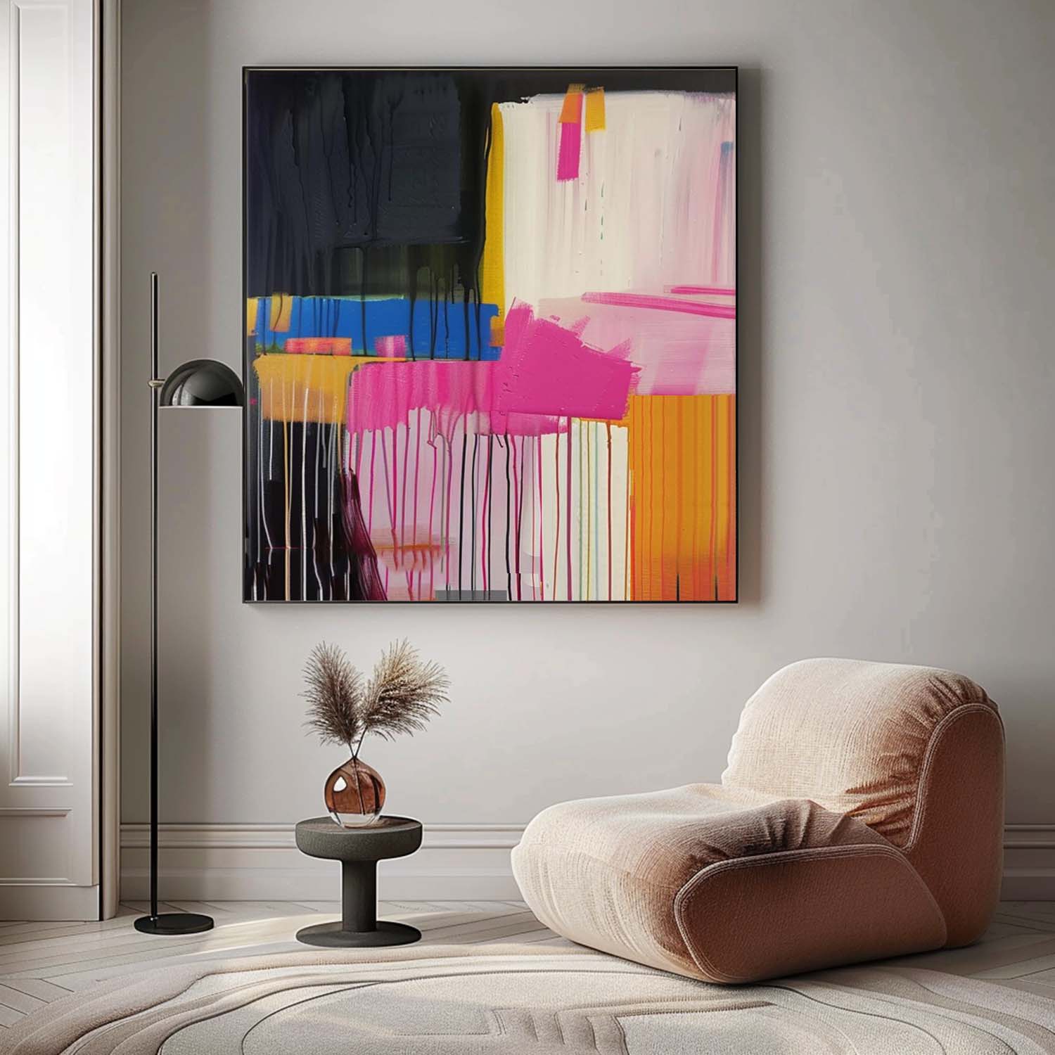Large Colorful Abstract Oil Paintings for Sale Colorful Canvas Wall Art Palette Knife Abstract Art