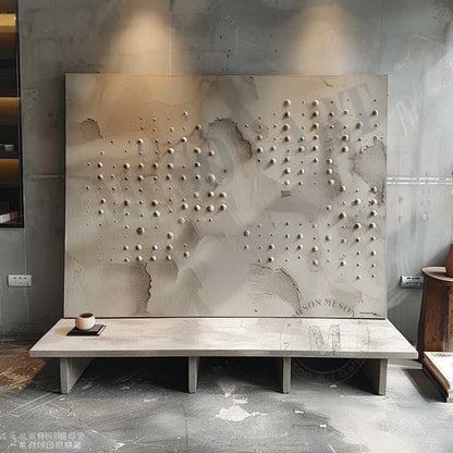 3D Gray Minimalist Abstract Canvas Art Gray Minimalist Textured Painting Wabi Sabi Art