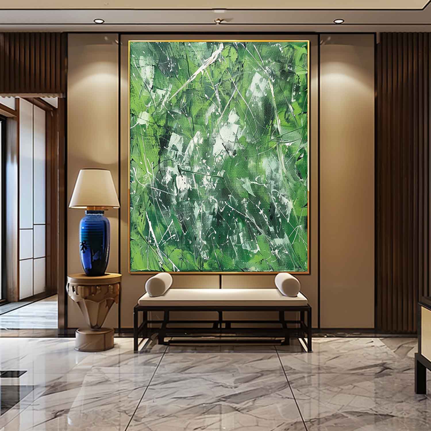Large Green Abstract Canvas Art for Sale Green Contemporary Abstract Art Wall Decor