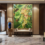 Large Green Realistic Grape Oil Painting Realistic Grape Canvas Wall Art Hyper-Realistic Grape Art