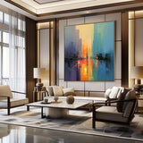 City Colorful Abstract Oil Painting City Modern Minimalist Wall Art City Palette Art Wall Paintings