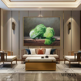 Hyperrealistic Cabbage Oil Painting Hyperrealistic Cabbage Canvas Wall Art Decor Vegetable Realistic Art For Sale