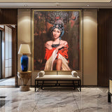 Realistic Oil Painting Peking Opera Girl Super Realistic Peking Opera Girl Art Peking Opera Girl Portrait Canvas Wall Art