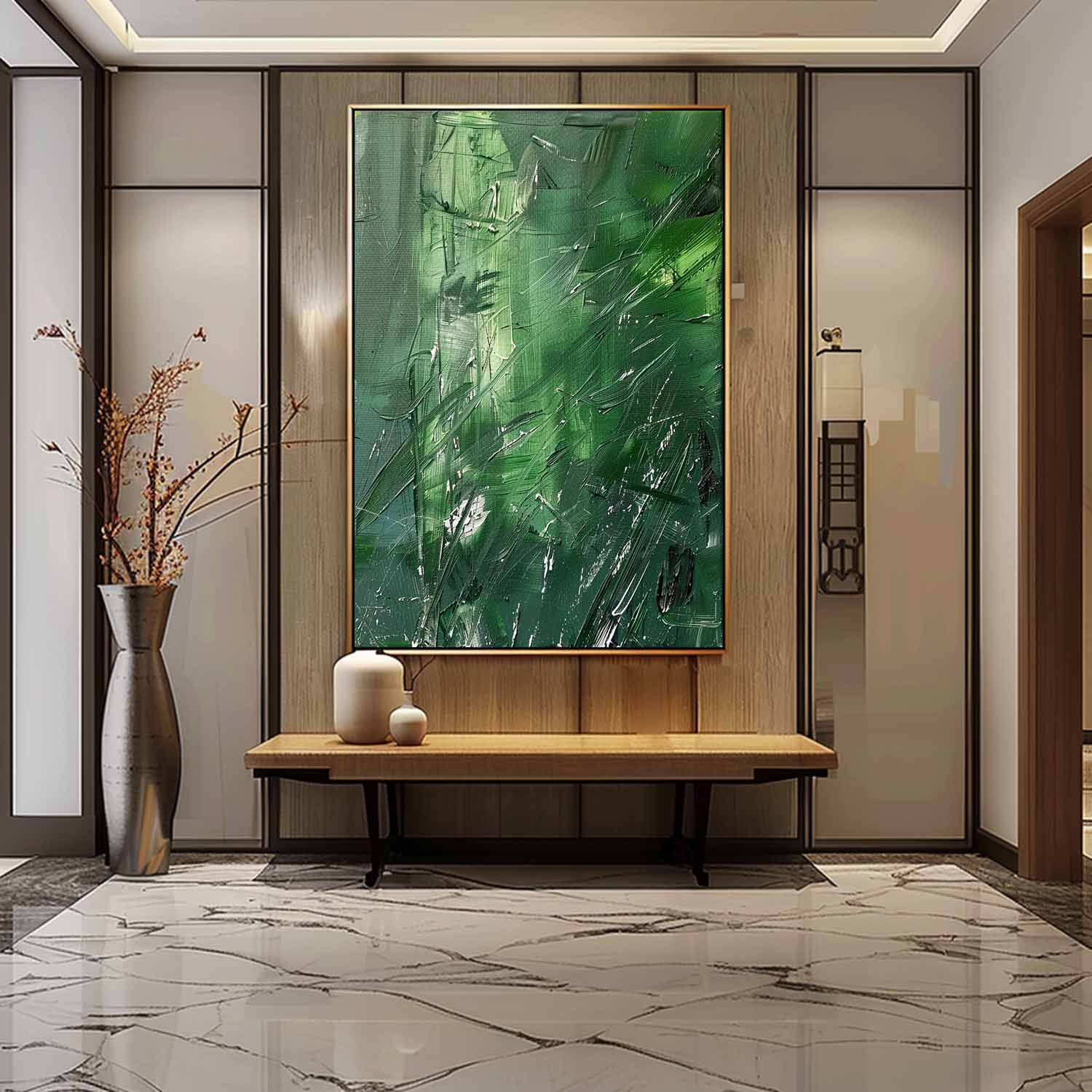 Green Abstract Textured Canvas Art for Sale Green Contemporary Abstract Wall Decor Hanging Painting