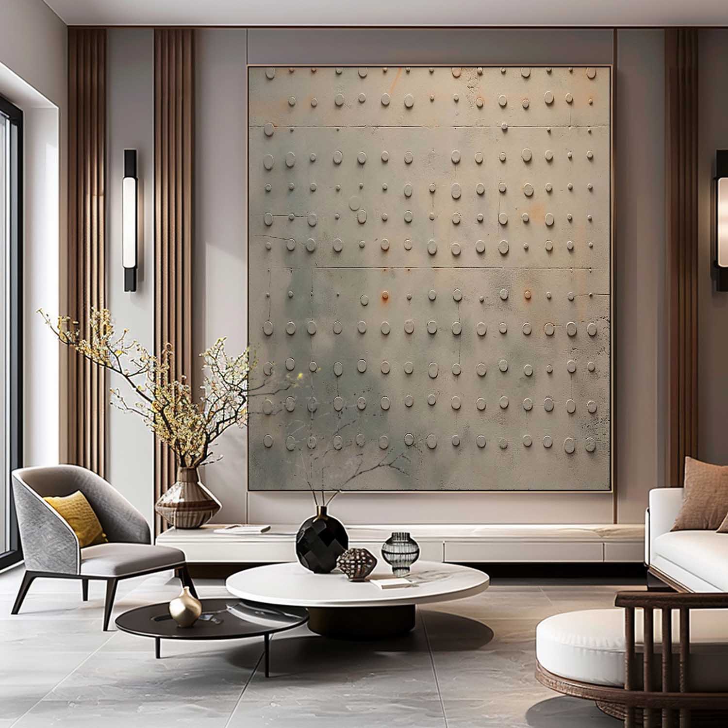 Brown Textured Abstract Canvas Wall Hanging Painting Brown Minimalist Textured Painting Brown Abstract Art for Sale
