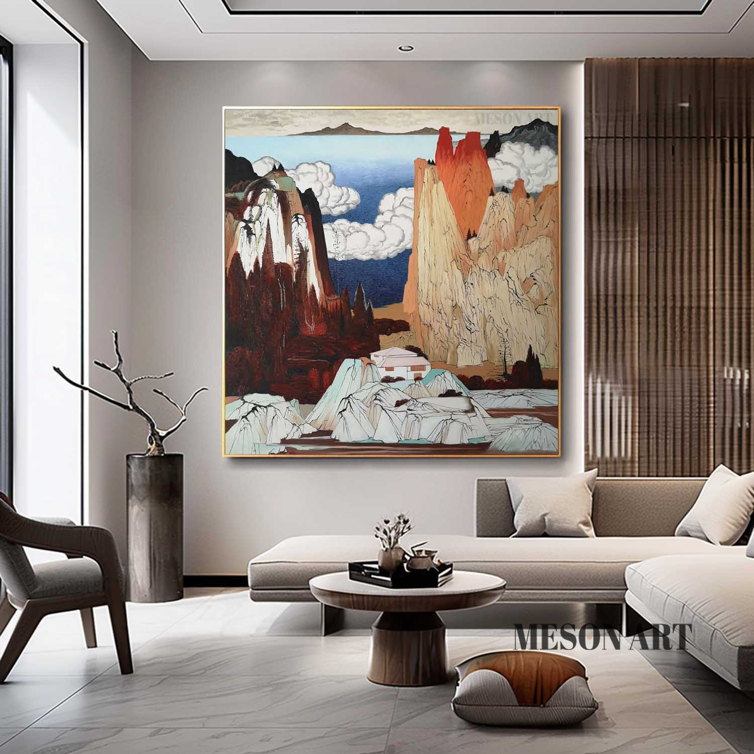 Large Abstract and Realistic Landscape Oil Painting Chinese Abstract and Realistic Landscape Art for Sale Landscape Canvas Wall Art