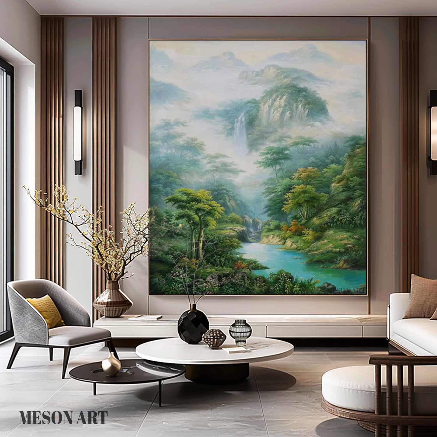Large Realistic Landscape Oil Painting Hyper-Realistic Landscape Art Landscape Realistic Canvas Wall Art Decor