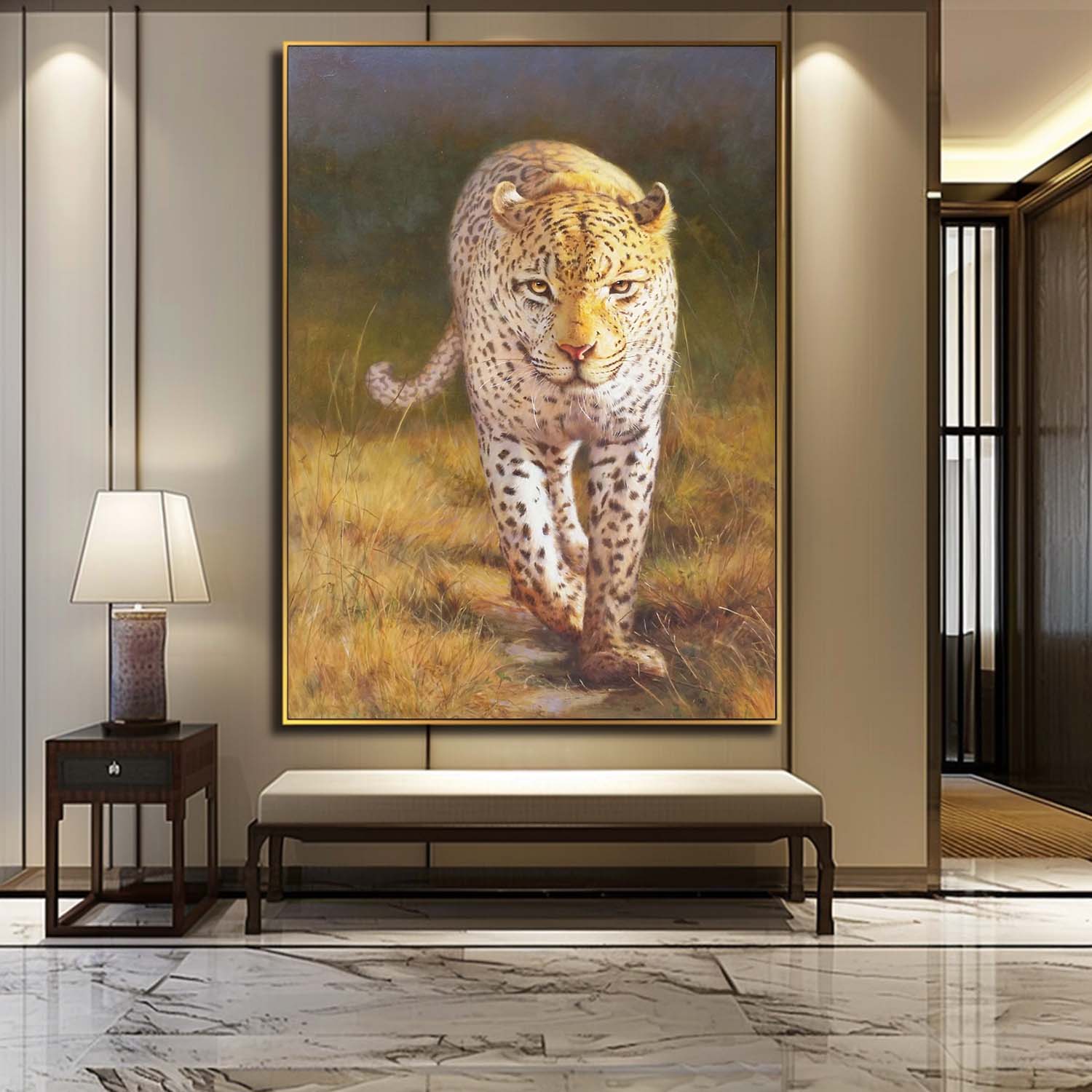 Realistic Cheetah Oil Painting Hyper-Realistic Cheetah Art Cheetah Portrait Canvas Wall Art