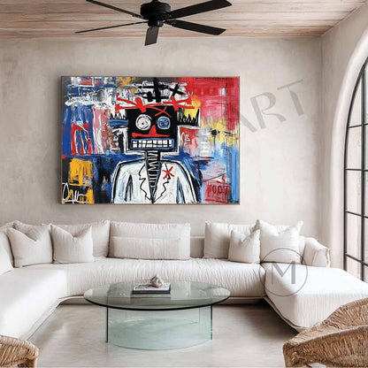 Basquiat Portrait Style Graffiti Abstract Art Hospital Abstract Decorative Canvas Wall Art
