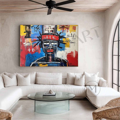 Basquiat Portrait Style Graffiti Abstract Painting Hospital Graffiti Abstract Canvas Wall Art Decor 