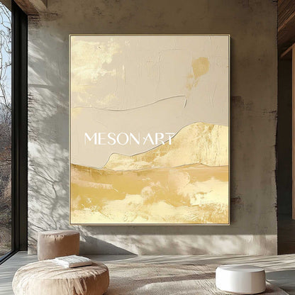 Large Beige and Gold Abstract Art for Sale Beige and Gold Minimalist Abstract Canvas Wall Art