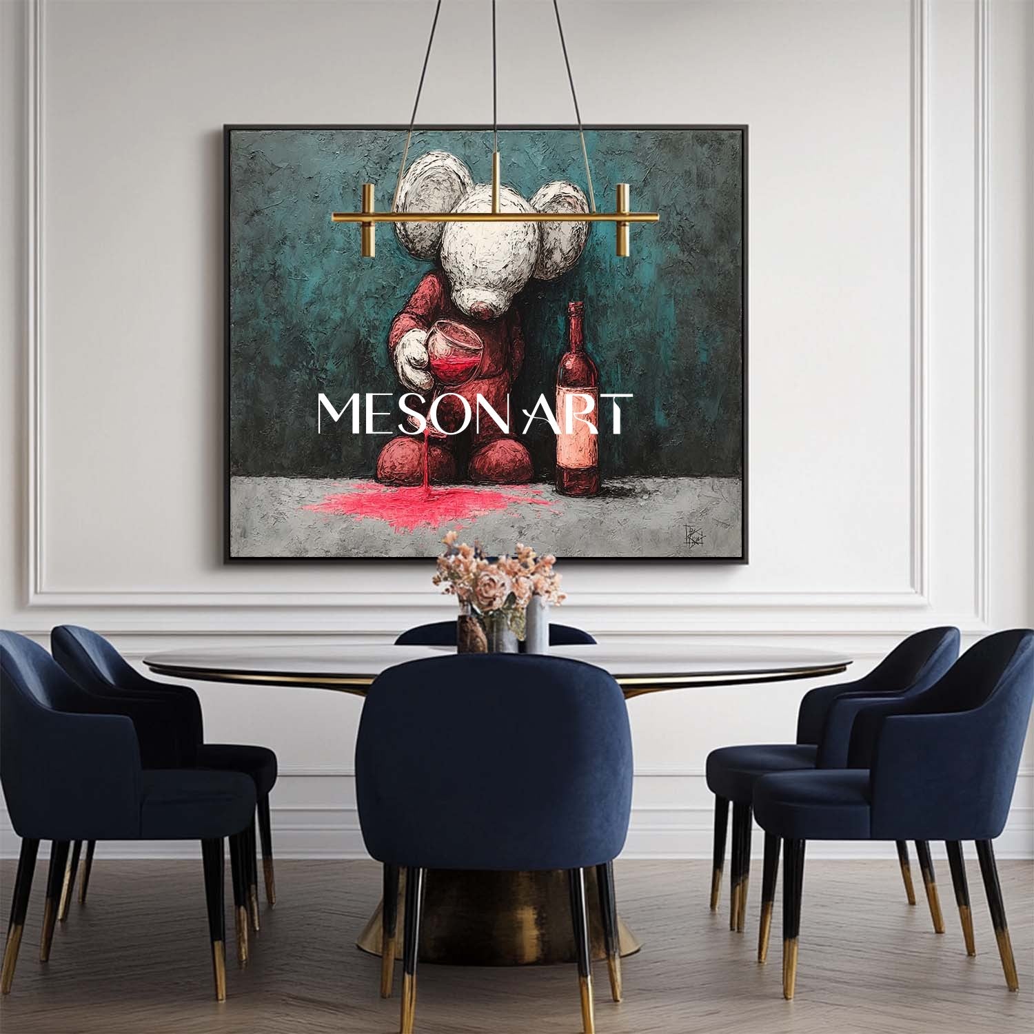Large Contemporary Red Wine Pop Art Kaws Abstract Pop Art Red Wine Modern Abstract Canvas Art
