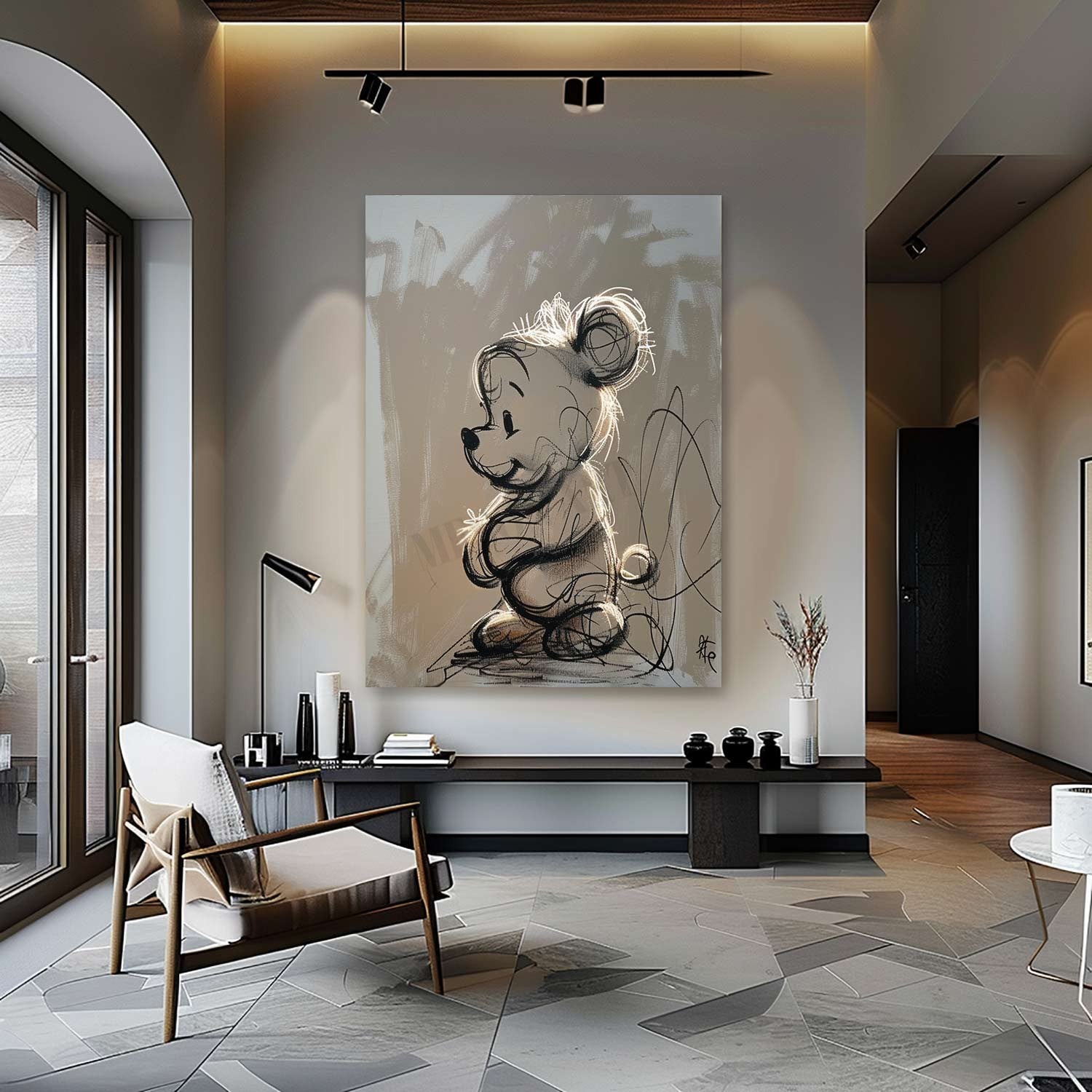 Winnie the Pooh Canvas Art for Sale Winnie the Pooh Graffiti Oil Painting Winnie Canvas Wall Art