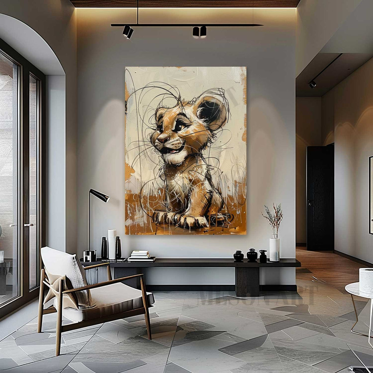 Lion King Simba Painting Simba Graffiti Cartoon Canvas Wall Art Simba ...