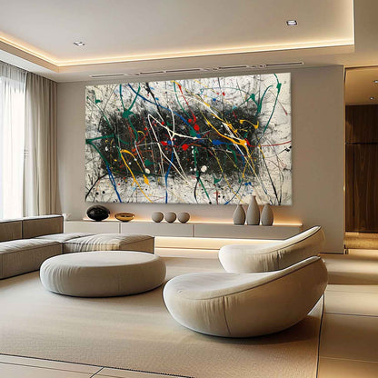 Large Pollock Abstract Expressionist Art Pollock Paintings for Sale Colorful Abstract Canvas Wall Art